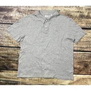 Lacoste Polo Shirt Mens Medium Cotton Short Sleeve Gray